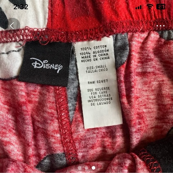 Disney Mickey Mouse Pajama Pants Size Small - Picture 3 of 3